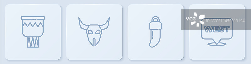 线性鼓、牙齿、水牛头骨和指针图片素材