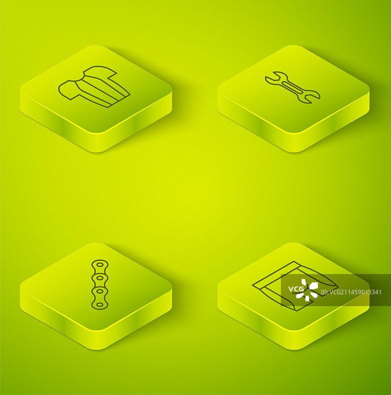 2.5D线条扳手扳手自行车链条图片素材