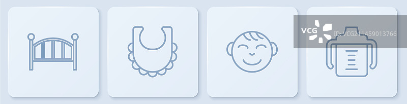 婴儿床和男孩头像图片素材