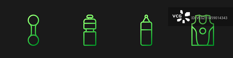 拳击沙袋哑铃健身摇 shaker线条图片素材