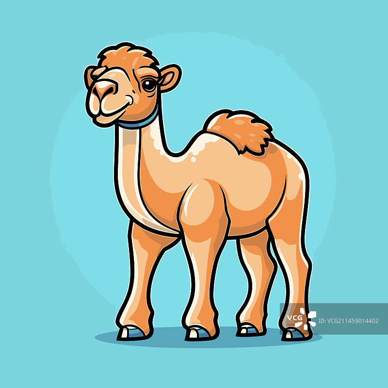 手绘卡通可爱涂鸦风格的骆驼图片素材