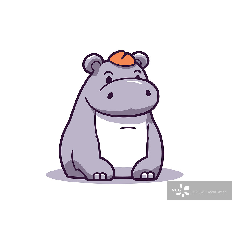 手绘河马可爱涂鸦图片素材