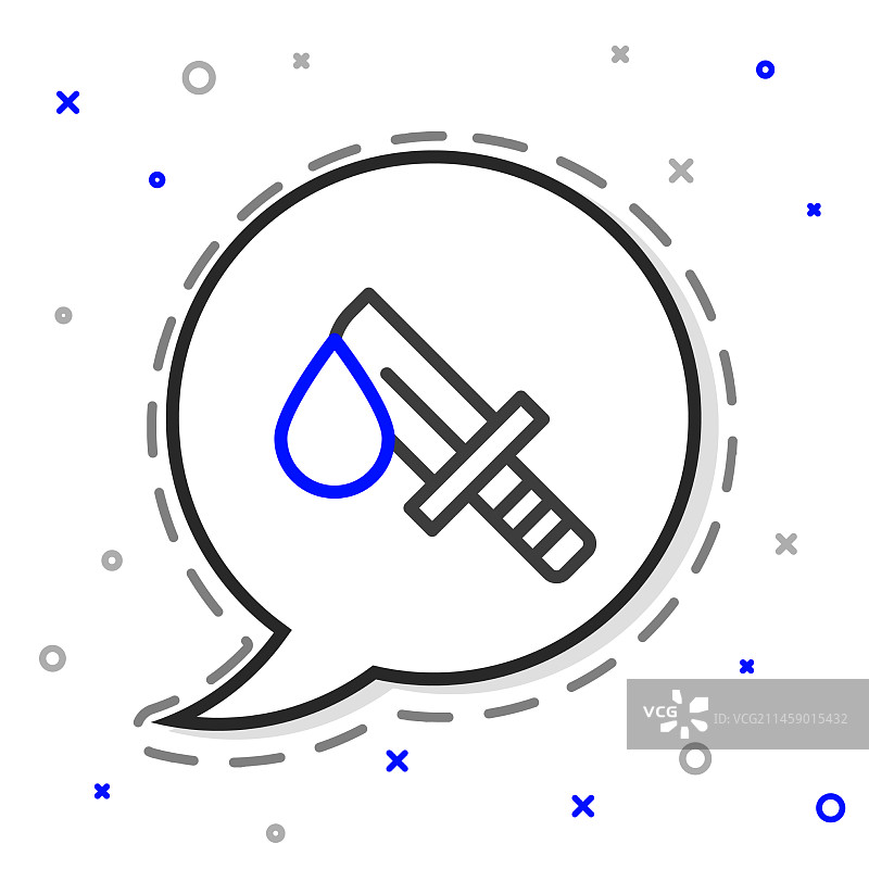 白色背景上的血刀图标图片素材