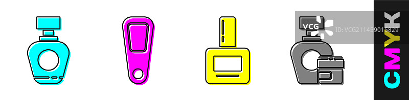 香水手镜指甲油瓶套装图片素材