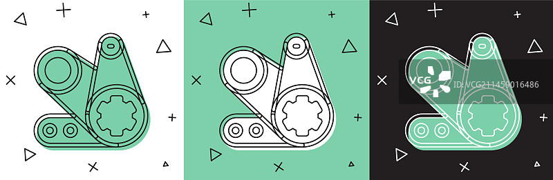 正时皮带套件图标（白色背景）图片素材