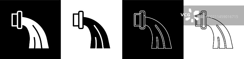 水瓶座星座标志黑色背景图片素材