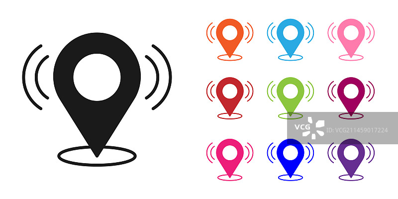 黑色地图图钉图标图片素材