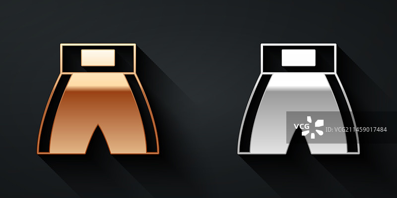 金色银色拳击短裤图标图片素材