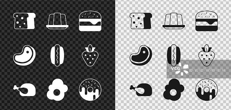 面包吐司果冻蛋糕烤汉堡图片素材