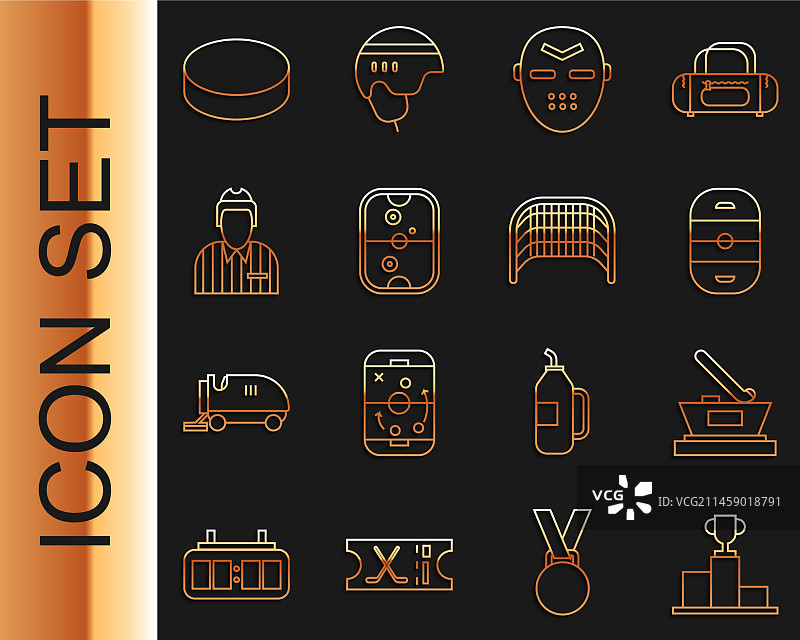 冰球运动优胜者领奖台冰面图片素材