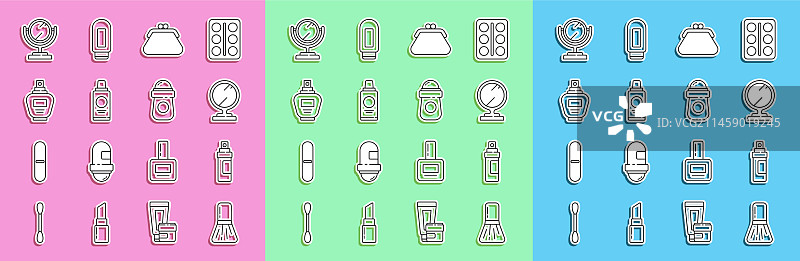 化妆刷香水圆形粉饼组合图片素材