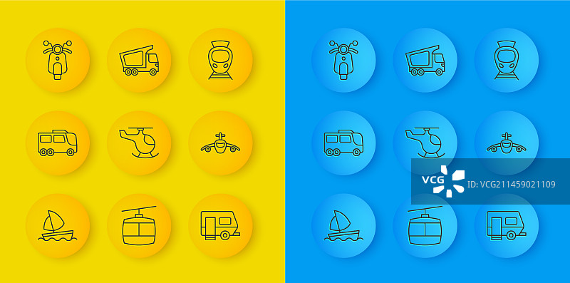 游艇、帆船、巴士、直升机和房车图片素材