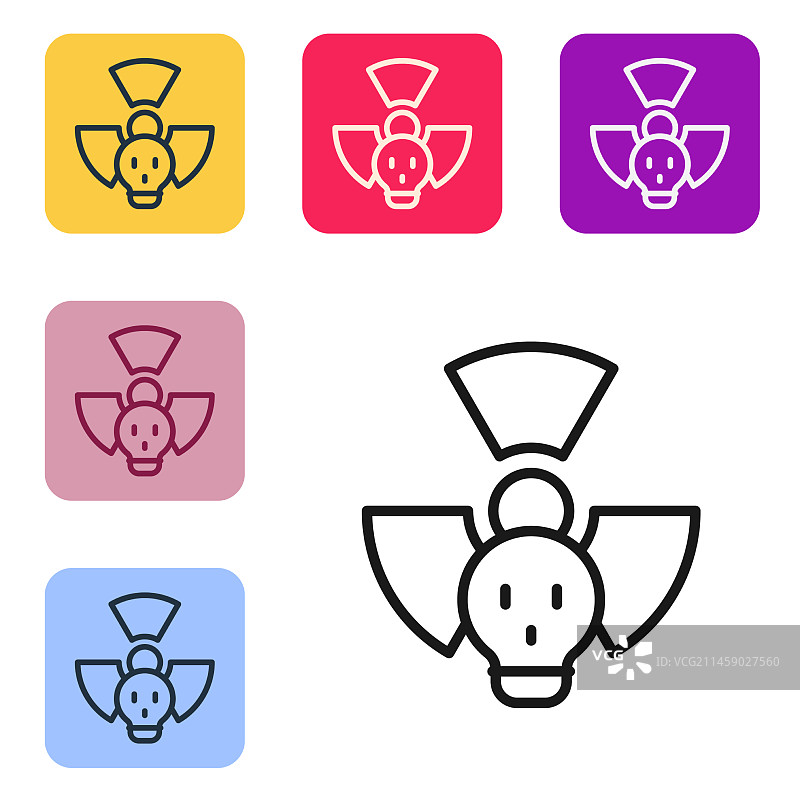 白色背景上的黑色放射性图标图片素材