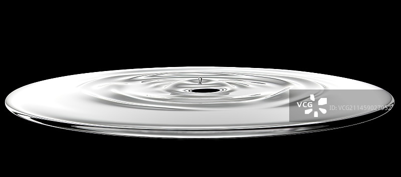 水滴滴落在水面出现波纹图片素材