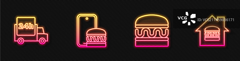 汽车在线快速运送汉堡图片素材