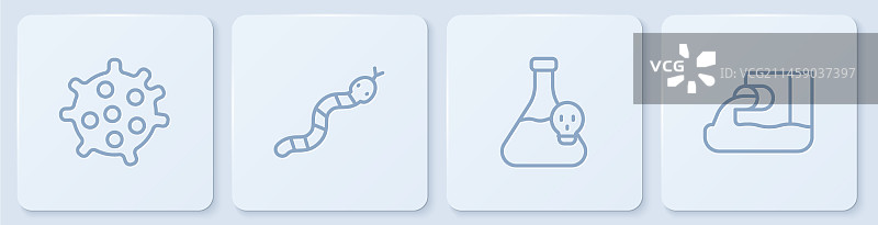 细菌、有毒液体烧杯与蛇图片素材