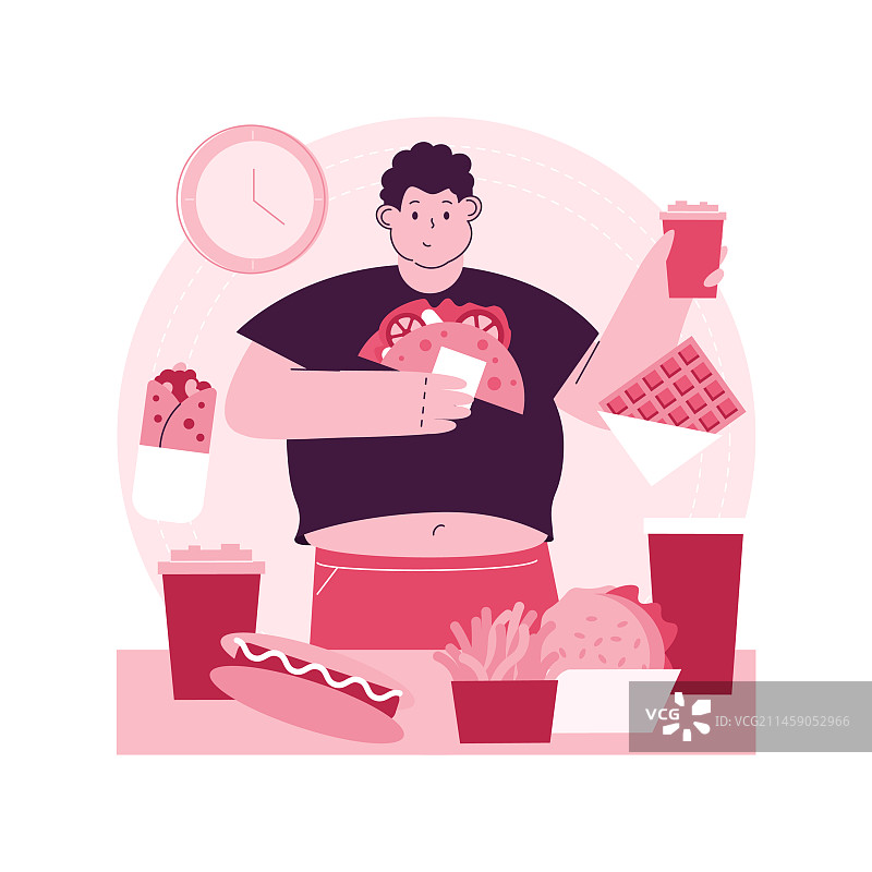 暴饮暴食成瘾抽象概念图片素材