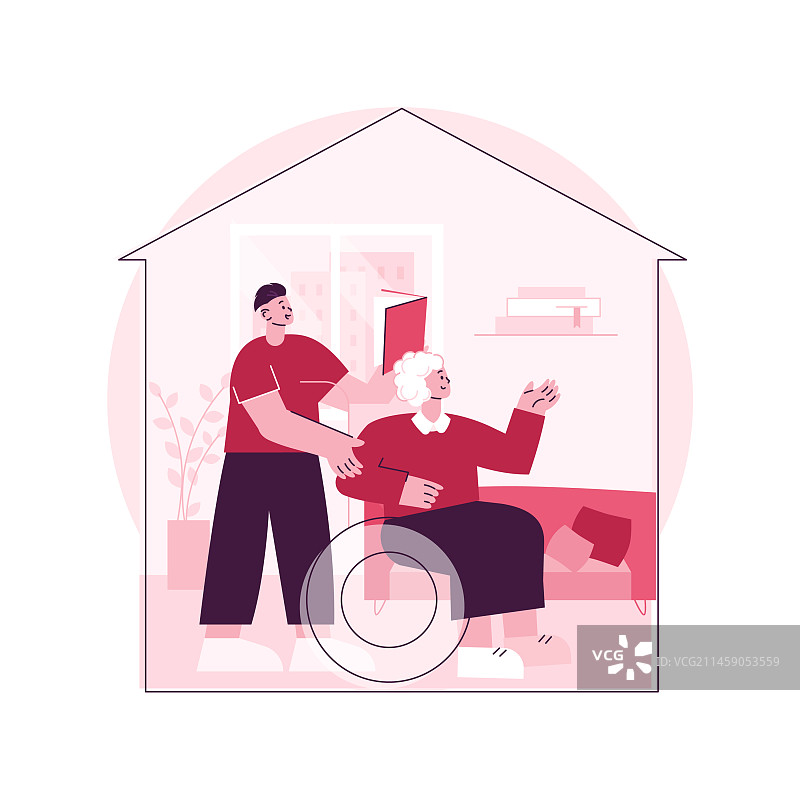 老年护理抽象概念图片素材