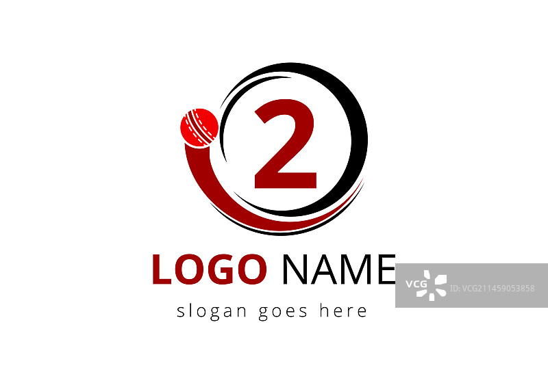 字母2板球标志设计概念图片素材