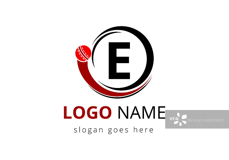 字母E板球logo概念设计图片素材