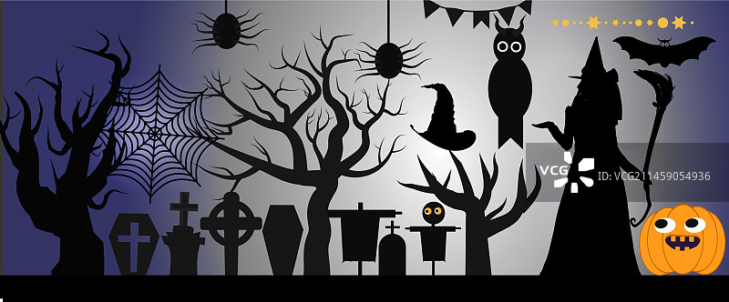 万圣节所有设计元素合集图片素材