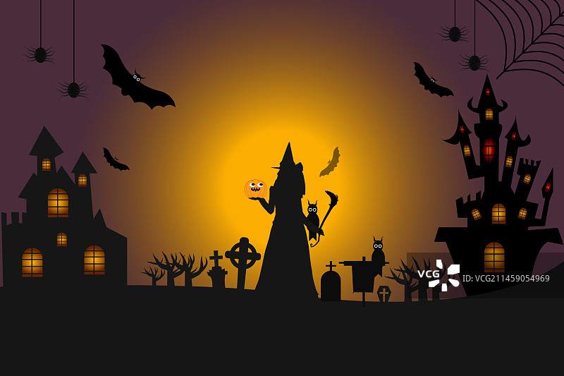 万圣节神秘感留白背景图片素材