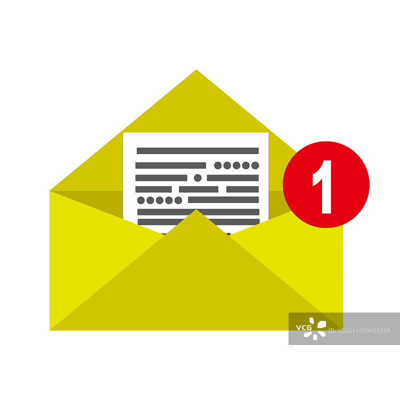 带有通知图标的新传入消息图片素材