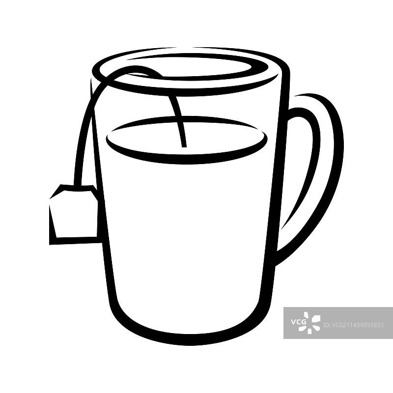 茶杯和传统茶包图片素材