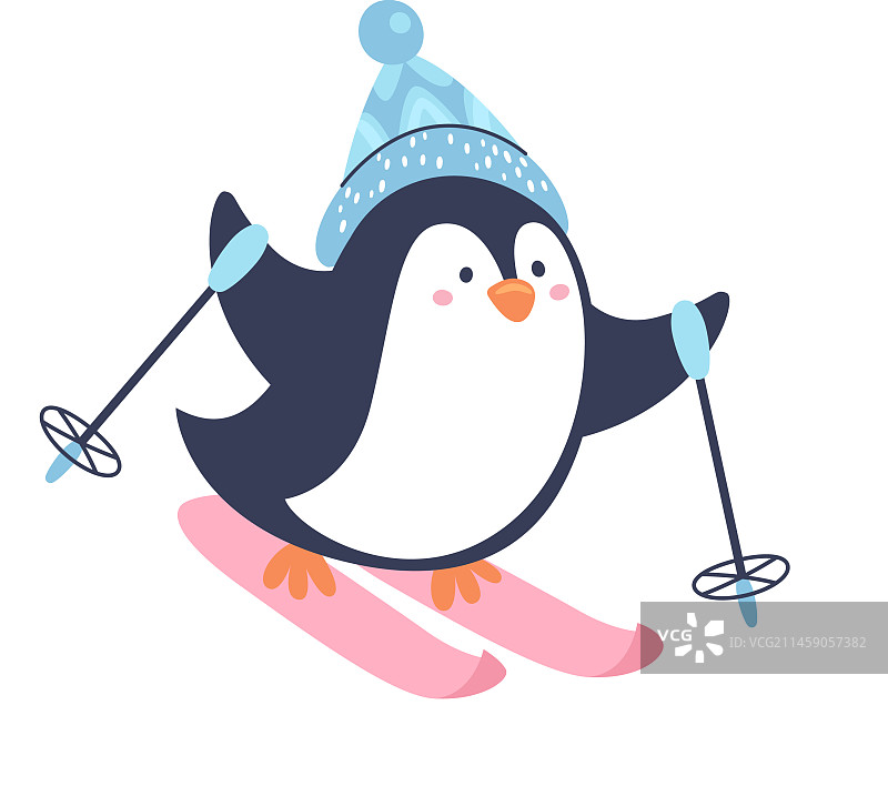 企鹅滑雪图片素材