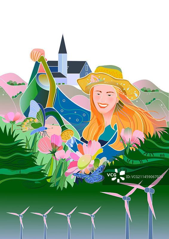 人与自然和谐共处图片素材