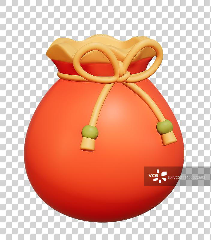 钱袋福袋3D插画元素图片素材