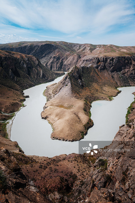 喀拉峻阔克苏大峡谷的鳄鱼湾图片素材