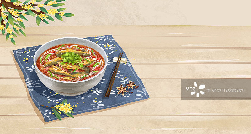 安徽合肥特色美食之泥鳅挂面图片素材