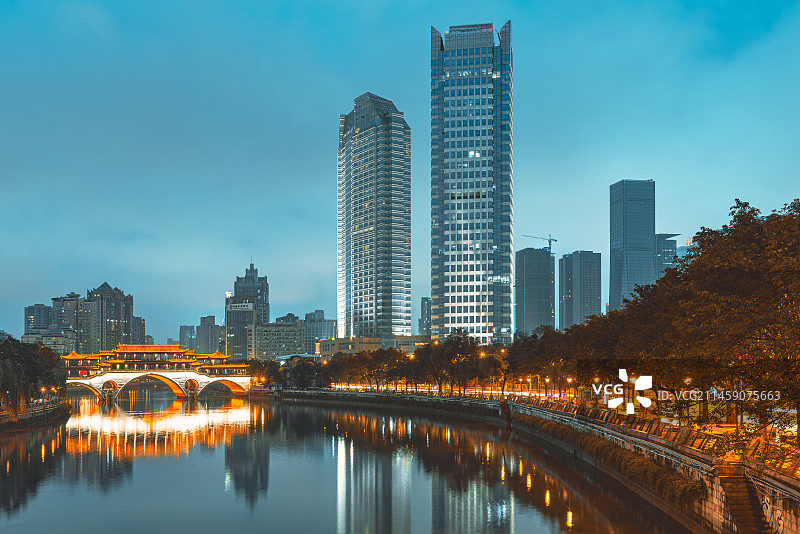 成都九眼桥夜景图片素材
