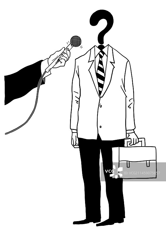 问号 问答 采访 答案 猜疑 黑白 插图图片素材