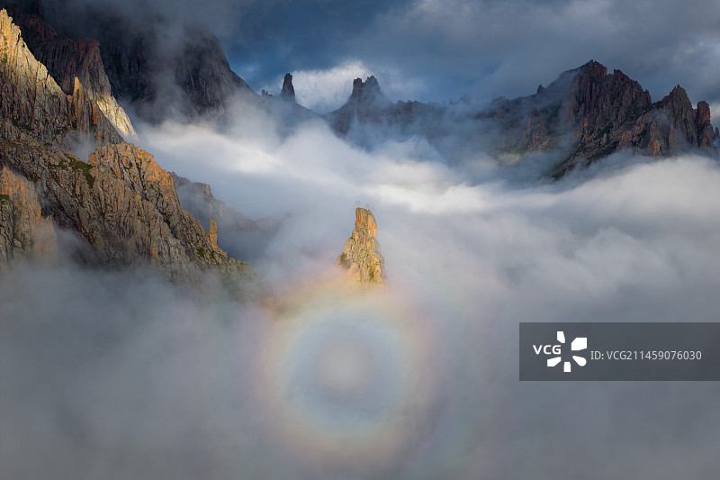 四川省阿坝州莲宝叶则景区山川风光航拍图片素材