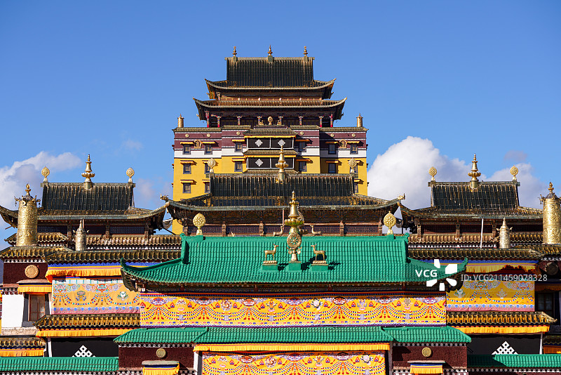 四川省 阿坝州 藏传佛教三大格鲁派寺院 各莫寺图片素材