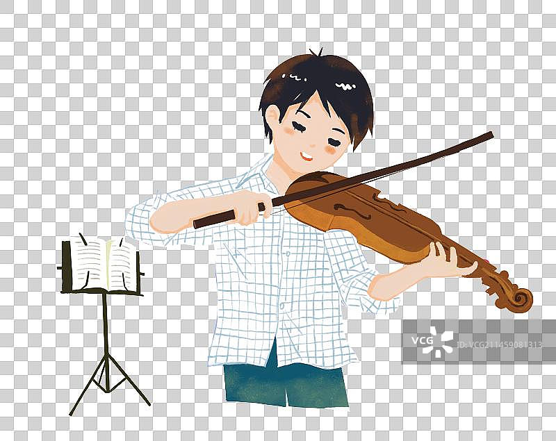 学小提琴  乐器 课外培训 爱好 学生 男孩图片素材