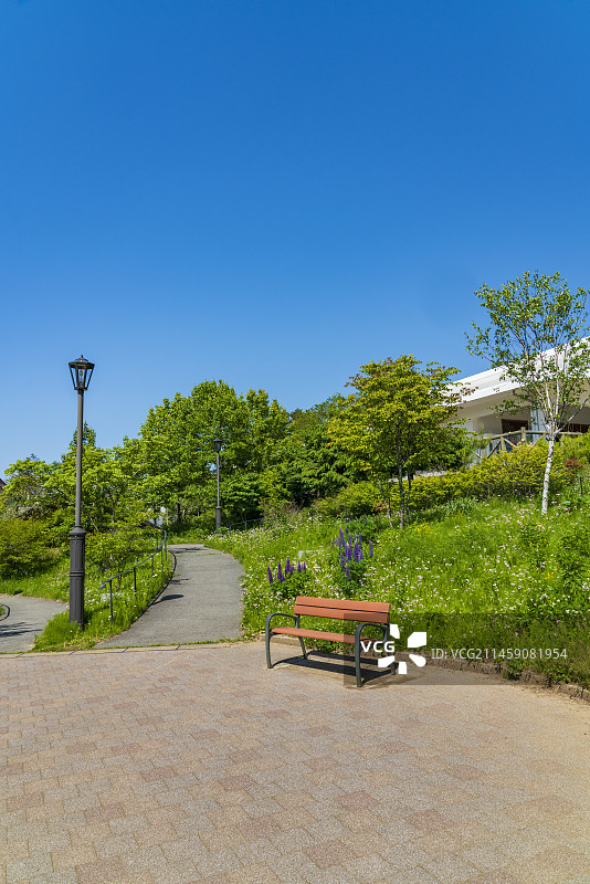 山梨县北杜市清里高原车站，日本图片素材