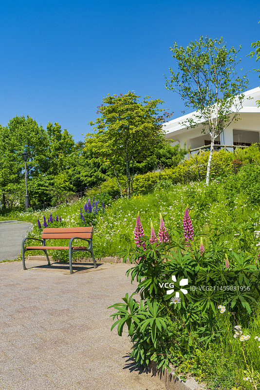 山梨县北杜市清里高原车站，日本图片素材