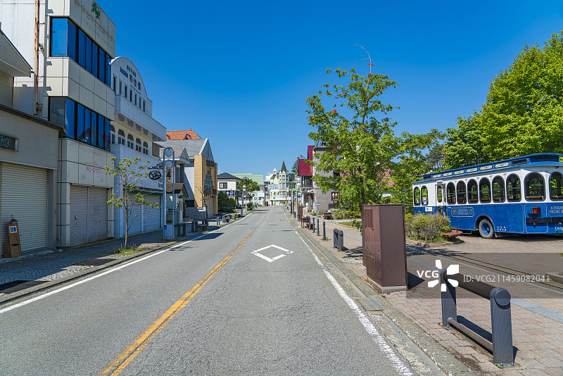 山梨县北杜市清里高原车站，日本图片素材