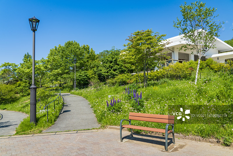 山梨县北杜市清里高原车站，日本图片素材