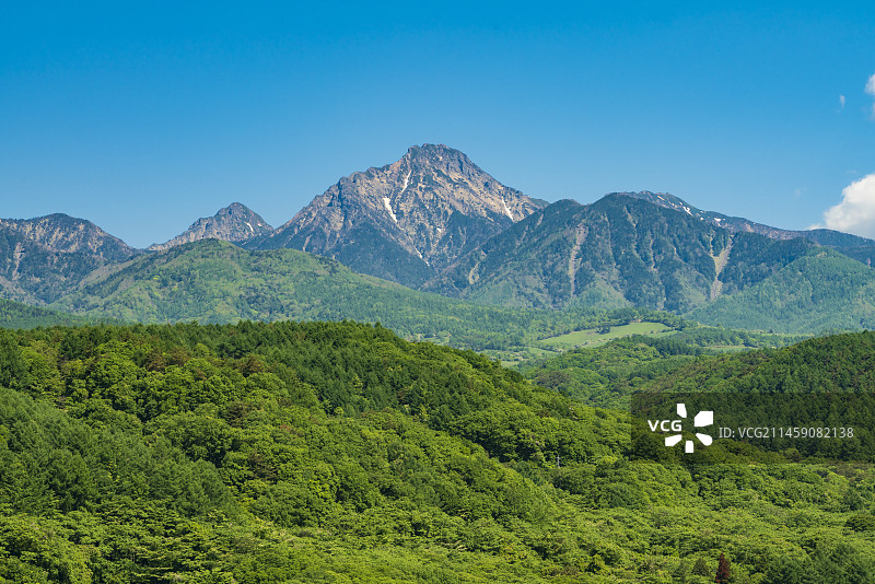 日本山梨县八岳高原大桥壮观景色图片素材