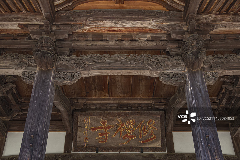 日本静冈县伊豆修善寺主殿图片素材