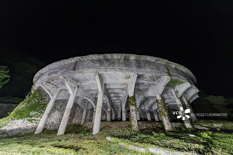 佐渡北泽区设施，新泻县佐渡市黑暗中出现的50米增稠剂，日本图片素材