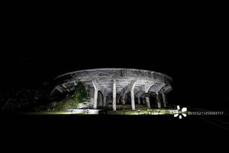 佐渡北泽区设施，新泻县佐渡市黑暗中出现的50米增稠剂，日本图片素材