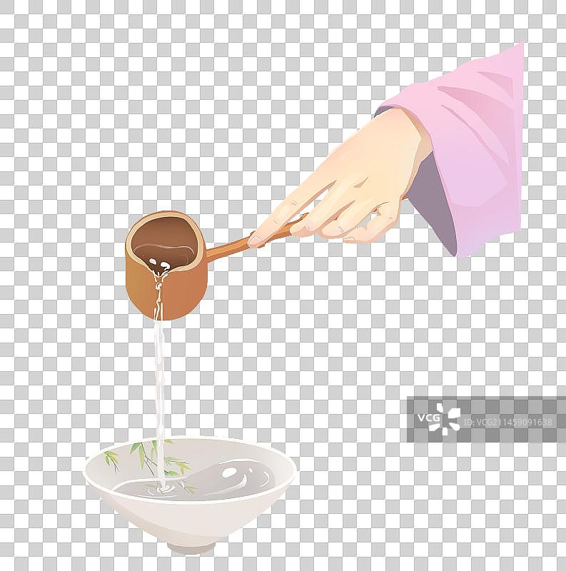 特写手拿着勺子倒酒图片素材