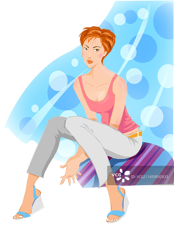 美女，卧室，放松，休闲图片素材