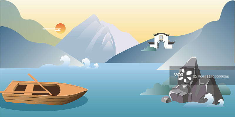 山海插画6图片素材