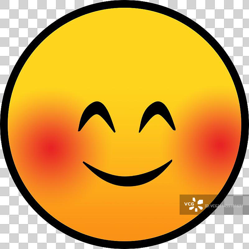 描线漫画创意插画元素小圆脸微笑图片素材